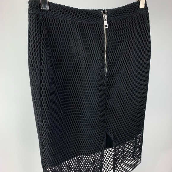 Black Mesh Pencil Skirt, Size 4 - Picture 5 of 8